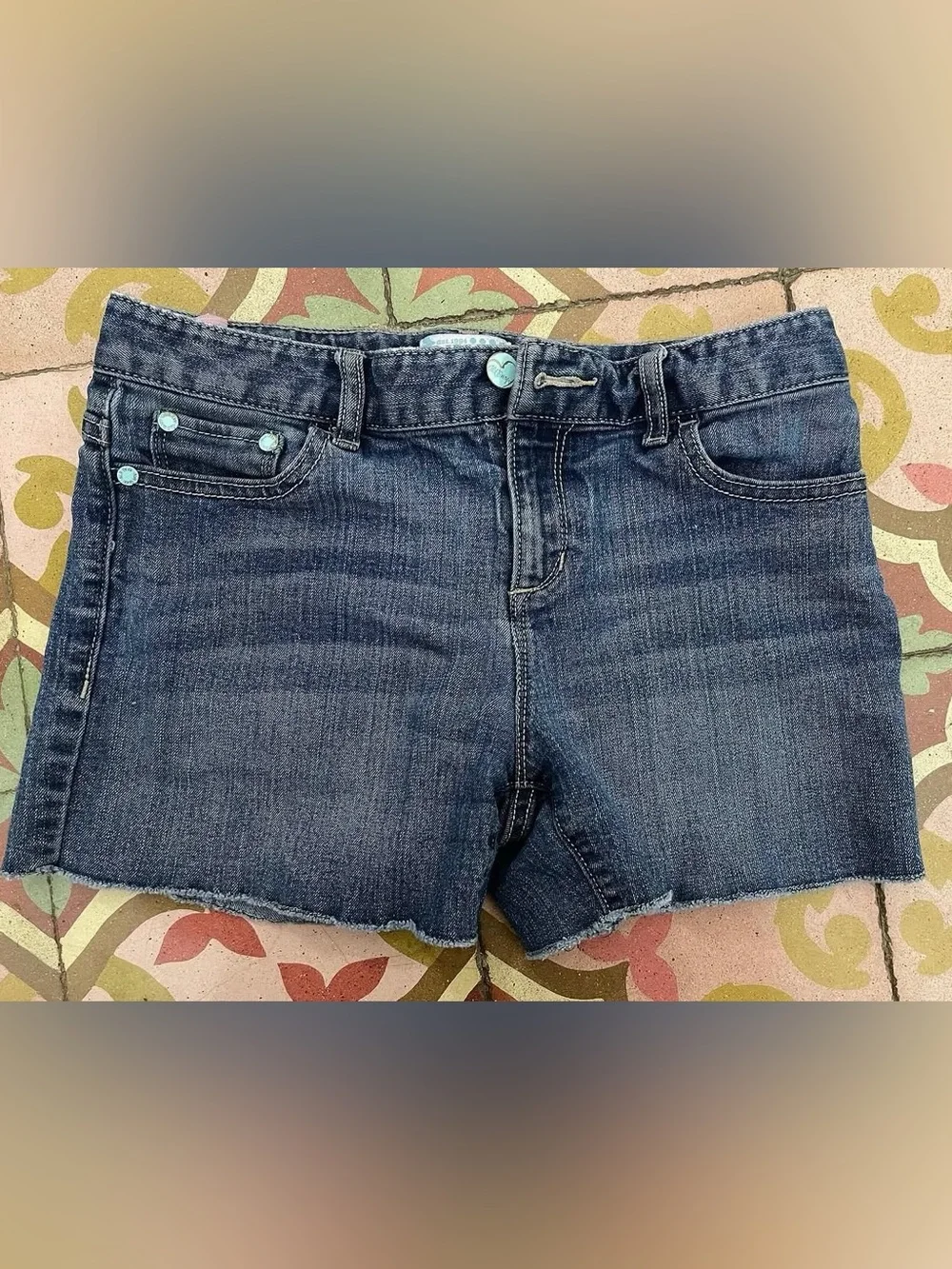 Old Navy Girl’s Dark Wash Denim Shorts - Blue